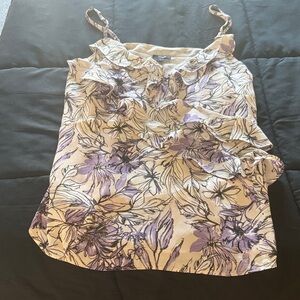 Express Purple and Cream Floral Camisole